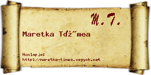 Maretka Tímea névjegykártya